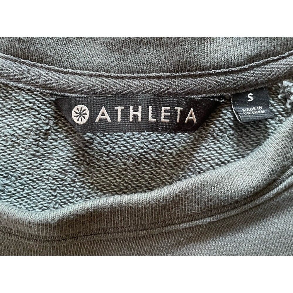 Athleta Sweatshirt Dress Womens Small Olive Green Minimalist Comfort Sporty - Picture 5 of 7